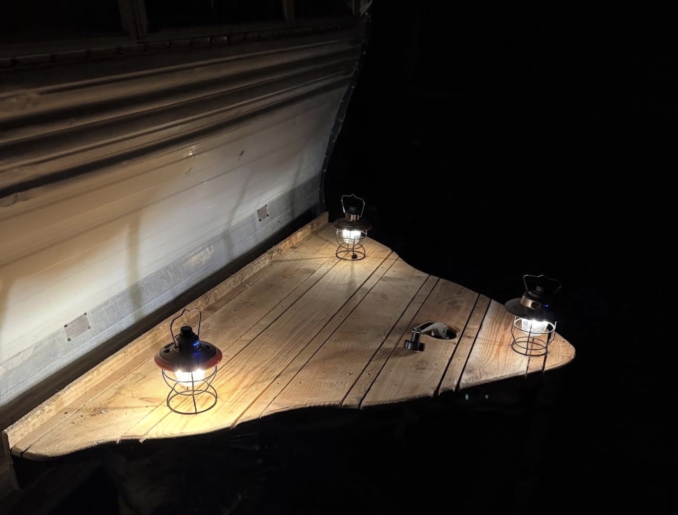 Lanterns on the deck